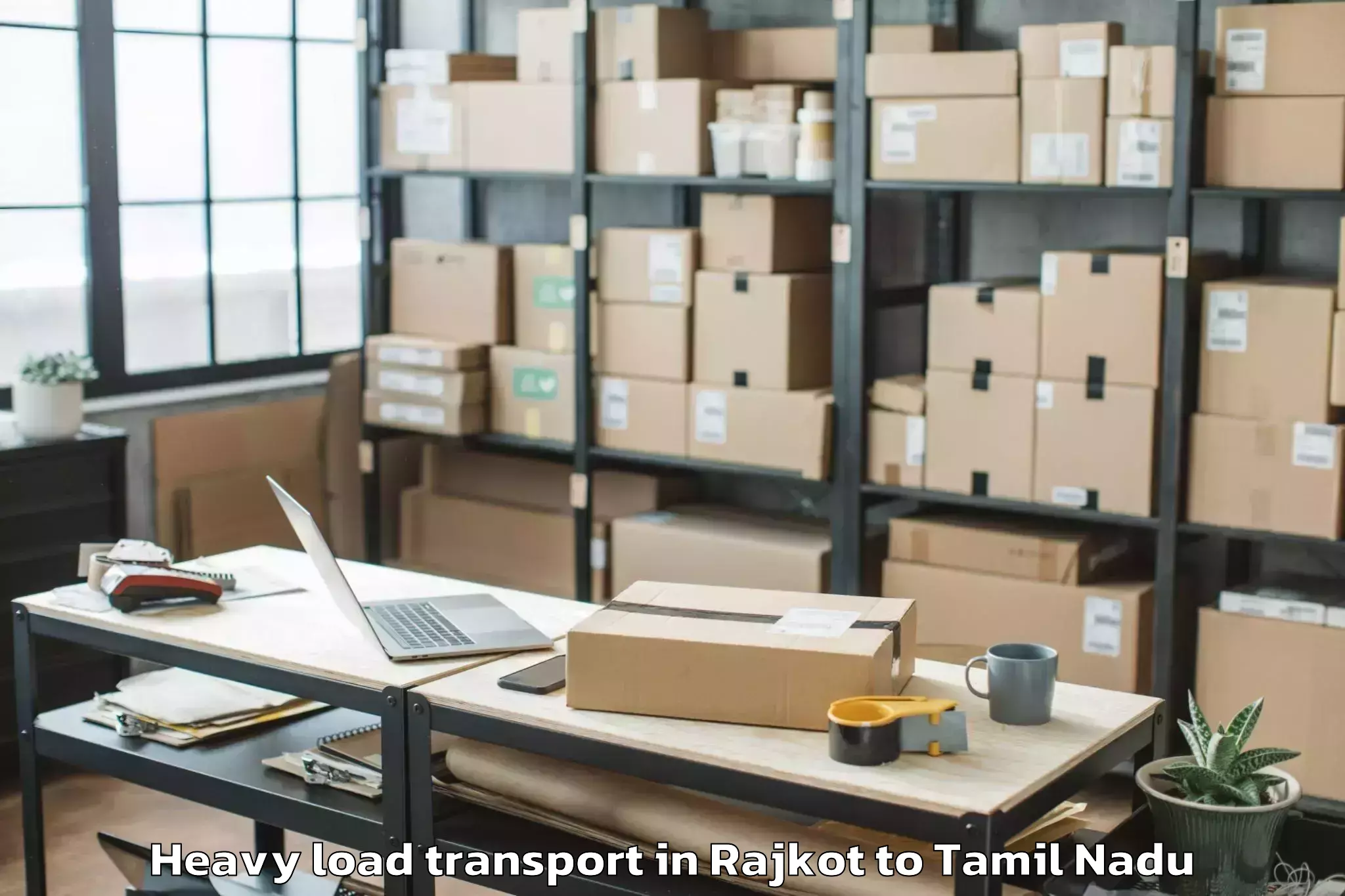 Easy Rajkot to Thiruverumbur Heavy Load Transport Booking